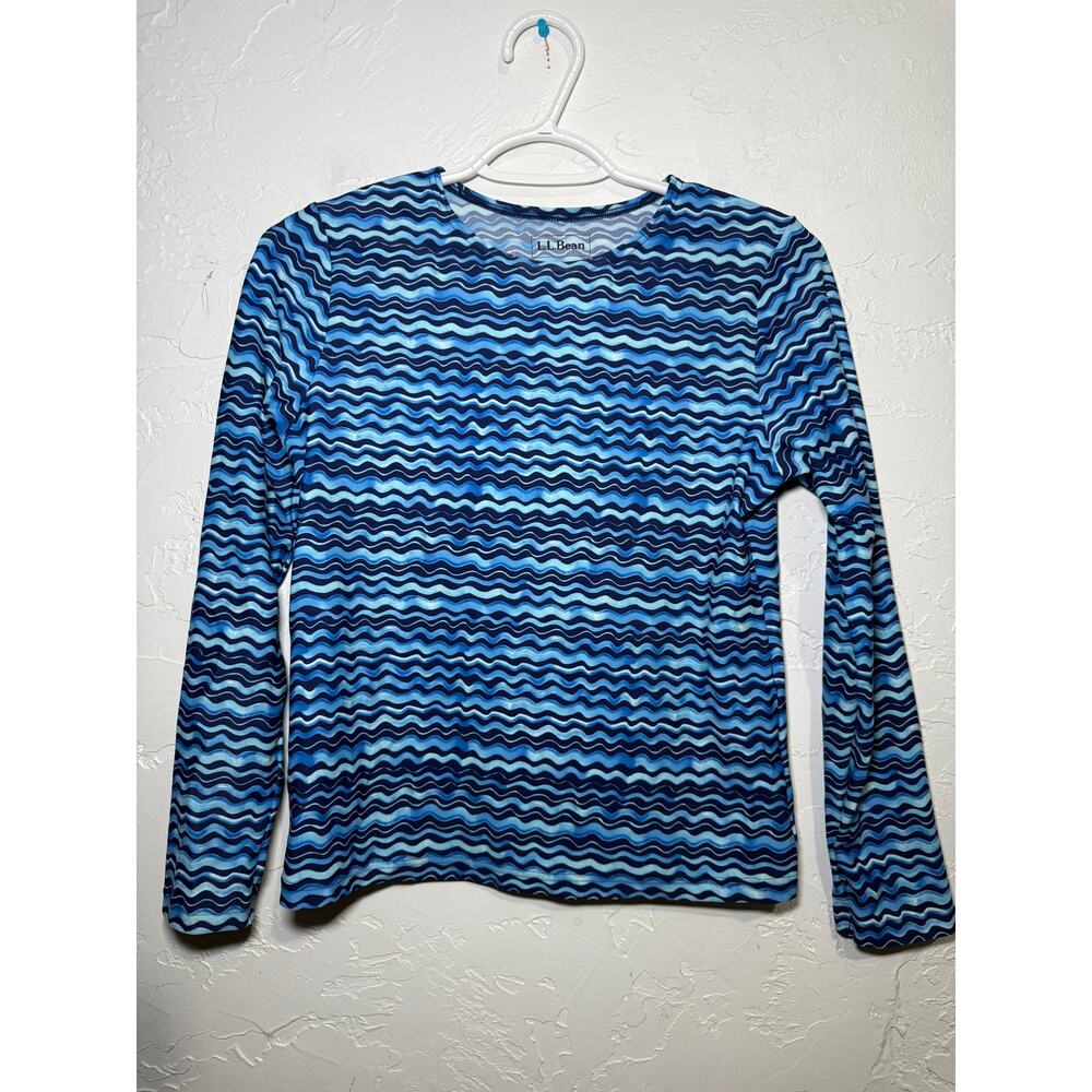 LL Bean kids swim top long sleeve UV protection‎ large 14-16 summer beachy